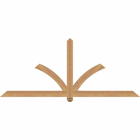 Ekena Millwork Redmond Smooth Timber Gable Bracket, Western Red Cedar, 84"W x 35"H x 3 1/2"D x 3 1/2"F, 10/12 Pitch GBW084X35X0404RED00SWR